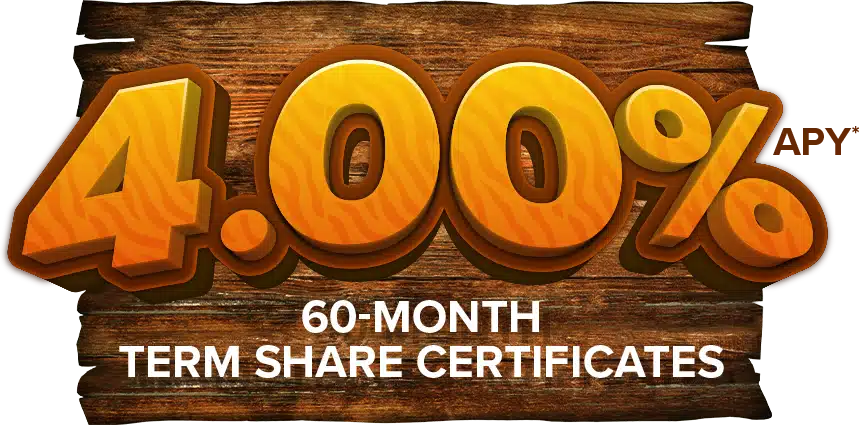 60-Month Term Share Certificates: 4.00% APY