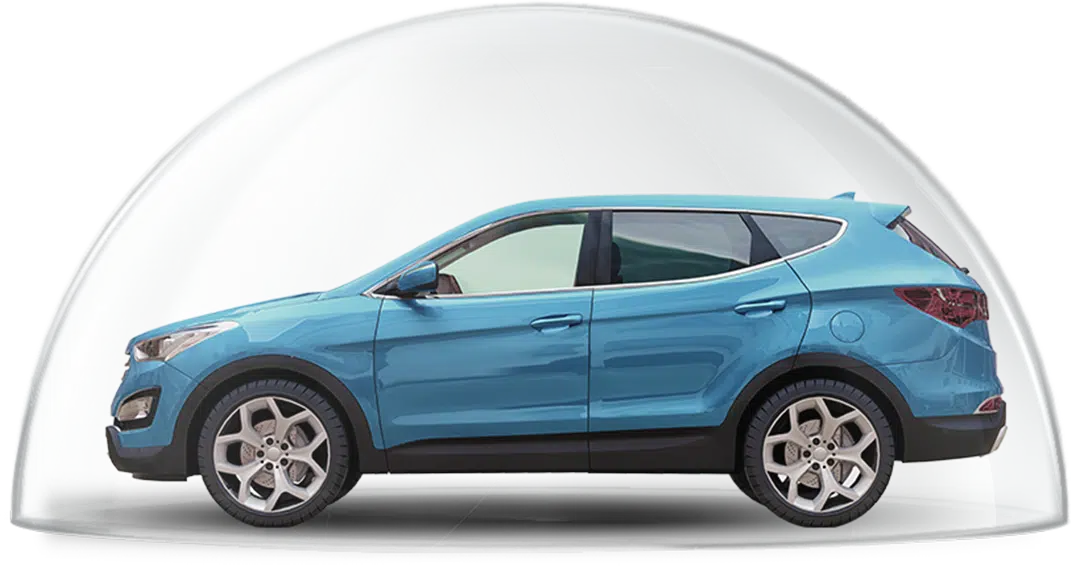 car with shield